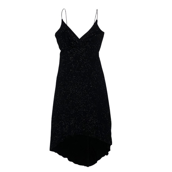 City Triangles Dresses & Skirts - Y2K City Triangles Black Glitter Strappy Dress with Hi Lo Hemline